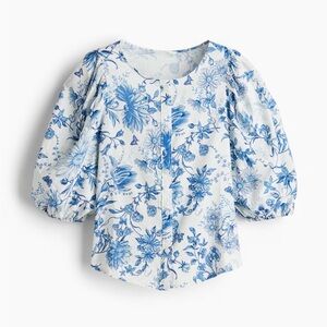 H&M Blue Floral Blouse